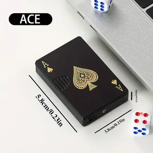 Green Flame Ace Lighter ( Butane Gas Not Included ) Jet Torch Lighter Refillable Butane Lighter Spade Ace Cool Lighter Windproof Playing Card Design Metal Material Cool Unisex Christmas Valentine's Gift for bf Wife