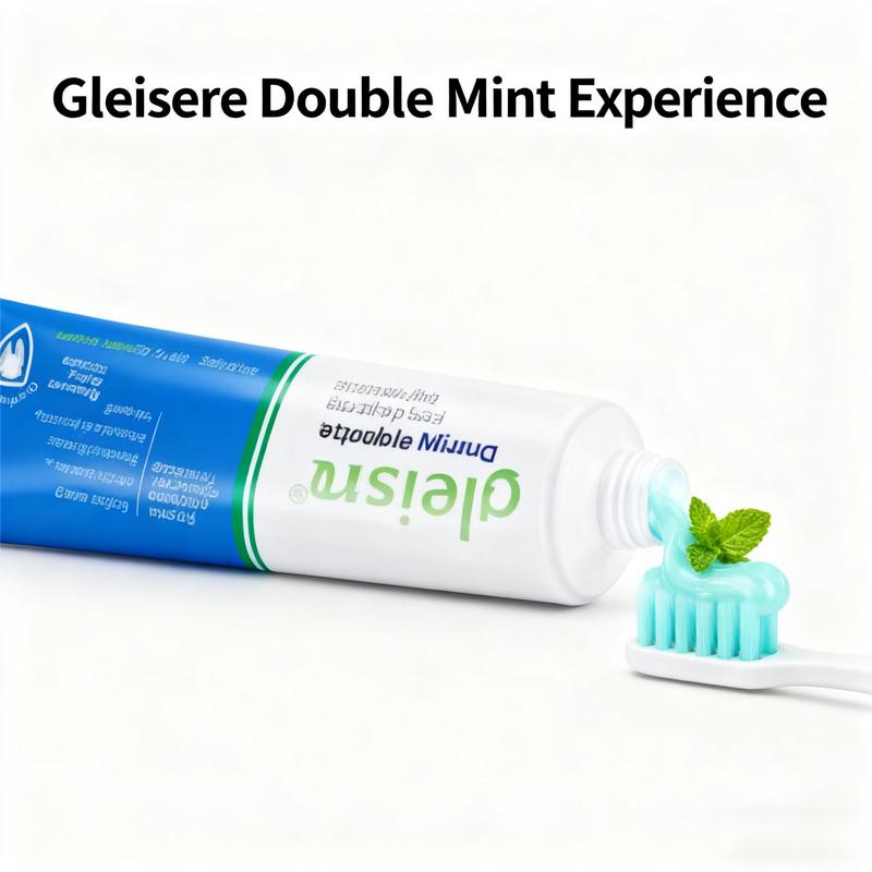 Gleisere Double Mint Toothpaste - 2 Tubes for Radiant Smile & Fresh Breath All Day - Bright White Teeth - Fresh and Refreshing