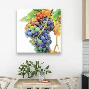 212 MAIN Artistic Colored Purple Grape Fruit Stack Print - 32x32 in. Photo Artwork, Home Decor, Room Decorations, Colored Art Prints for Gifting