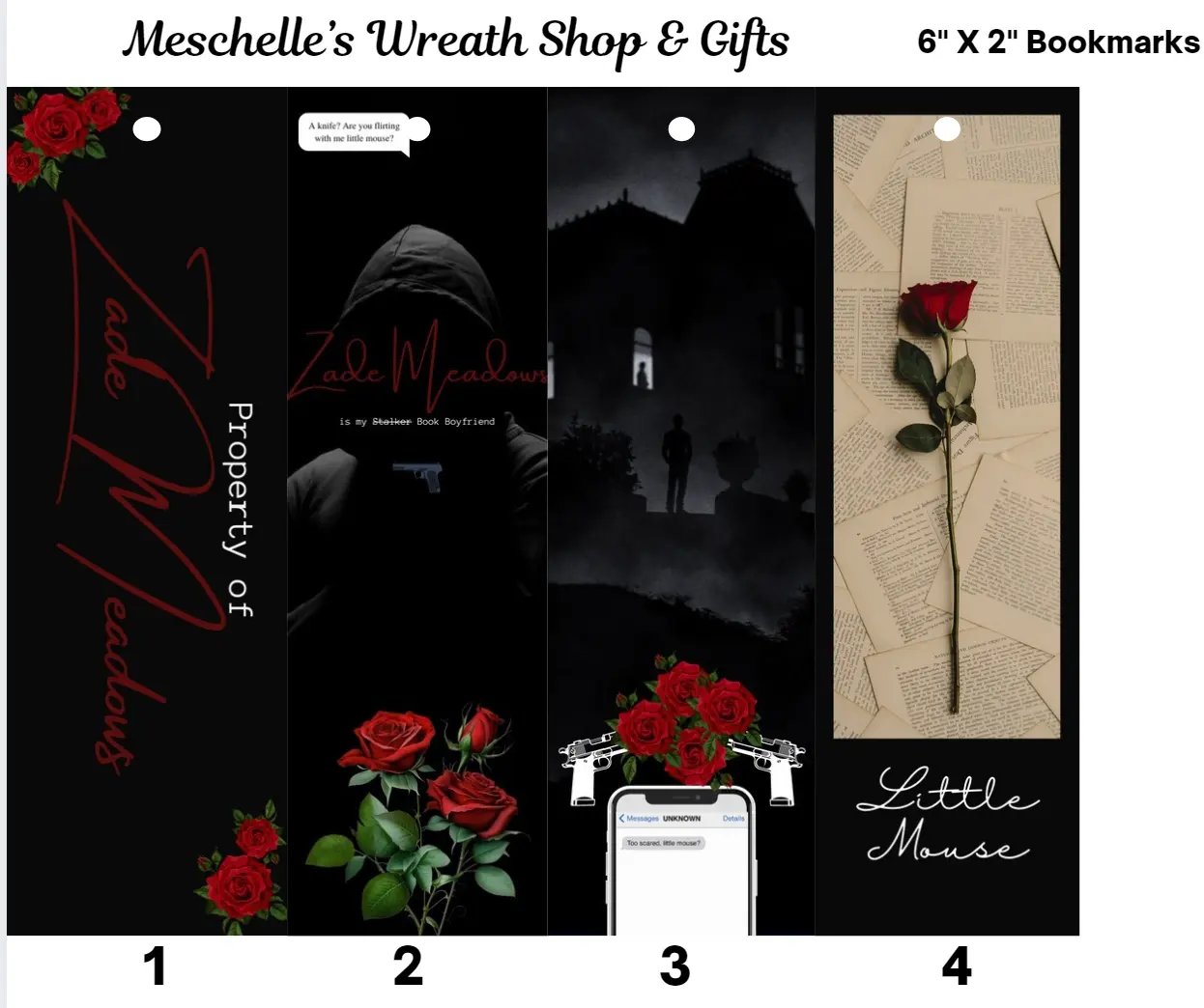 Dark Romance (Haunting Adeline) Bookmarks, 2" x 6", Romantic Theme, 1-Sided Print, Glossy Finish, Unique Gift for Book Readers, Literature & Art Enthusiasts, One-Sided Print