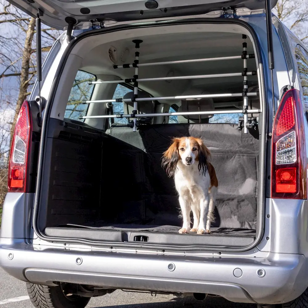 Lightweight Aluminum Car Seat Divider - 41.5x18in Silver Metal Back Seat Dog Barrier, Cars Accessories, No Tools Necessary Installation, See-Through Grid, Vehicle Use, Fits Vehicle Height & Width, Eliminates Blind Spots