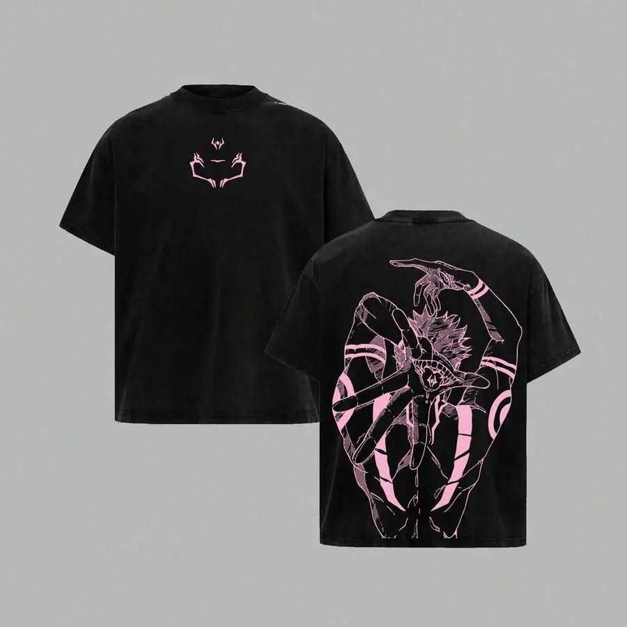 Local Warehouse Items Women's Clothes[NeoTokyoStatic] Sukuna - Unisex Retro Anime T-Shirt, 100% Thick Cotton, Plus Size Unisex Anime Garment, Soft Cotton Urban Clothing, Unisex Sleeve Garment, Gift Of Animemotif Women Clothes Sports And Leisure Style