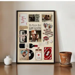 Personalized Valentine's Poster For Him, Matchbox Anniversary Gift for Husband, Custom Photo Wall Art for Him Her