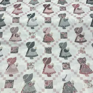 1 yard Fabric Wide Back 107/108 Cheater Quilt New with Adorable Girl Patterns and Floral Accents