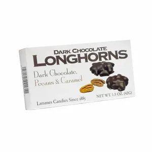Lammes Candies Dark Chocolate Longhorns, 2 Pieces Per Box, 48 Box