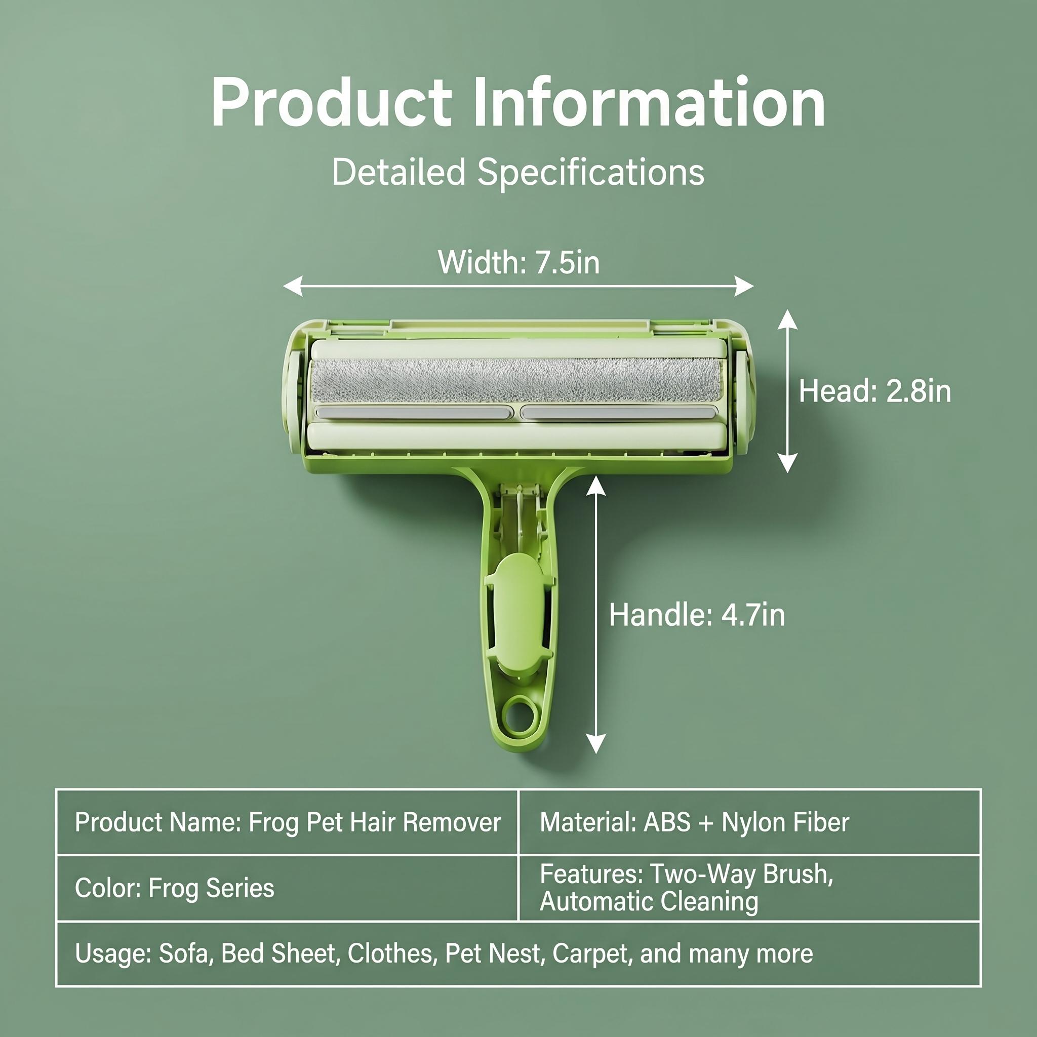 Reusable Pet Hair Removal Roller, Suitable for Dogs and Cats - Extra-Wide 7-Inch Durable Nylon Fiber Hair Remover, Hair Removal Gloves and Roller, Self-Cleaning No-Tape Brush, Suitable for Mattresses, Sofas, Pet Beds, Practical Household Lint Remover