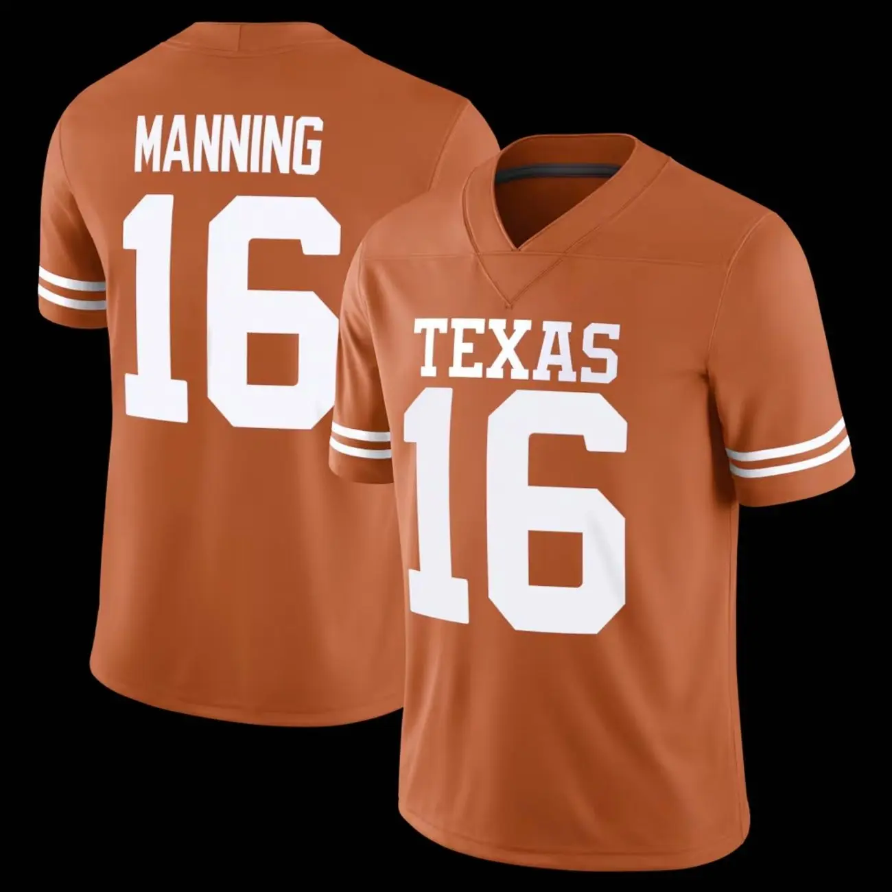 Unisex Football 16 Manning Texas Longhorns  Team Game Player Jersey - Texas Orange