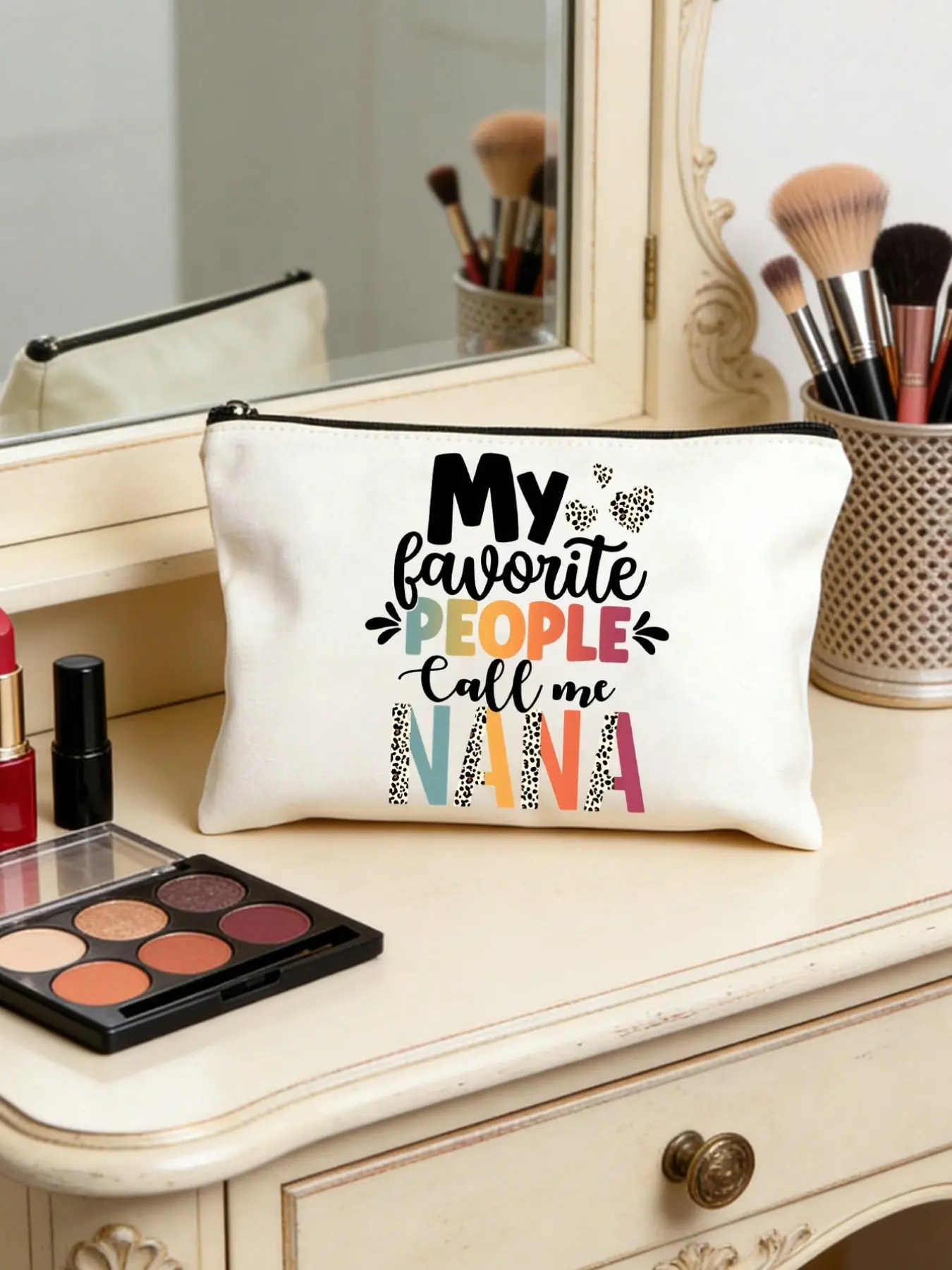 Grandma Pattern Makeup Bag, Travel Storage Bag, Multi-Functional Organizer, Large Capacity, Foldable, Gift for Teachers, Nurses, Doctors, Cosmetic Bag, Cosmetic Pouch, Cosmetic Travel Bags, Cosmetics Organizer