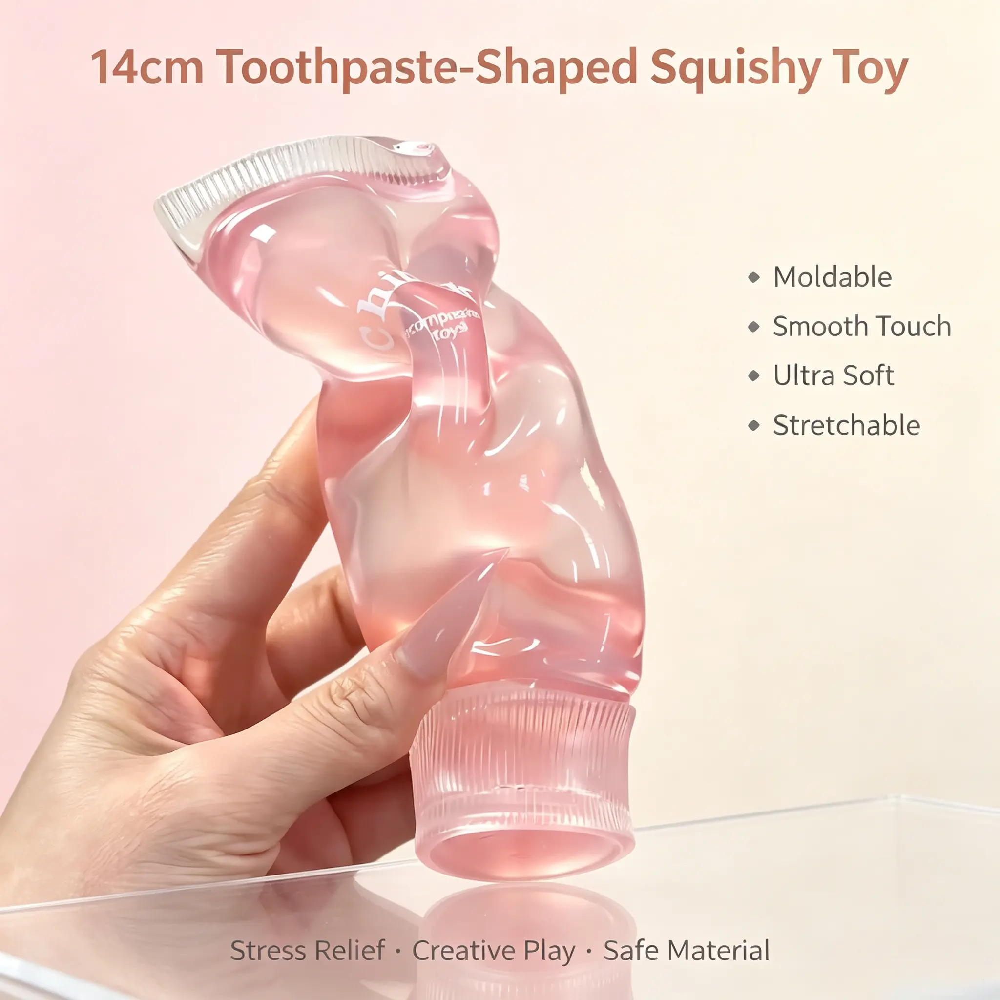 Realistic Stretchy Toothpaste Squishy Squeezer - Ultra-Soft ThinSkin, Moldable Unisex Stress Relief Fidget Toy for Grown Ups (Above 6), Portable Office Decor, Ideal Party Favor & Holiday Gift