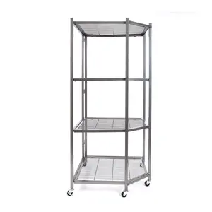 Origami Pewter 4-Tier Corner Rack