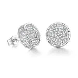 Fine cubic zirconia stud earrings for women, stylish hip hop hypoallergenic stud earrings for women and men