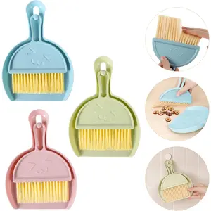 3PCS Mini Broom and Dustpan Set for Home, Car, Kitchen, Table, Teenager- Durable Plastic Bristles, Handheld, Hangable(Blue/Pink/Green) - Home Improvement.
