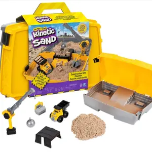 Kinetic Sand Construction Folding Sandbox – 2lbs Sand & Toy Truck, Kids 3+