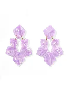 Michelle Statement Earrings - Pearlized Purple