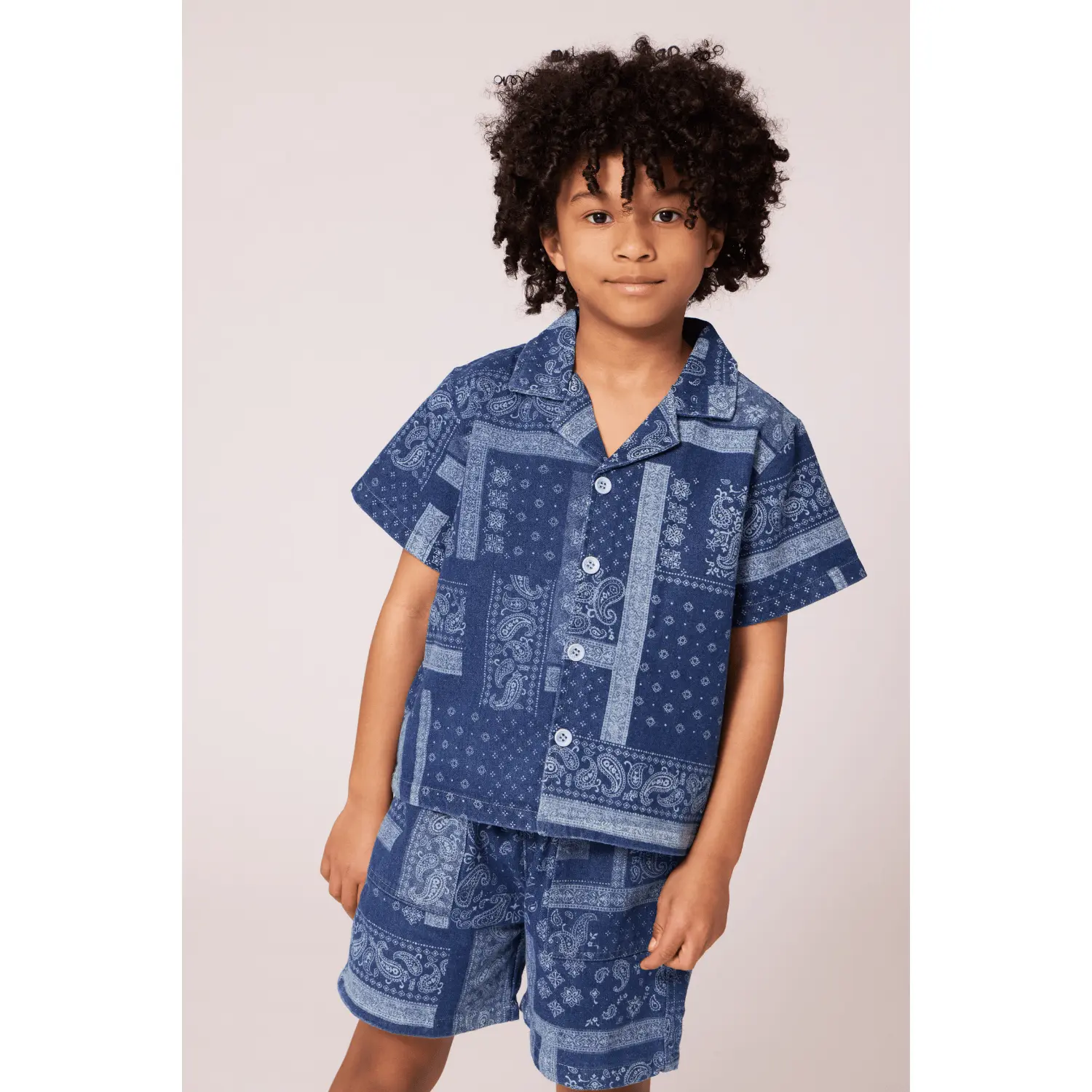 Bandana Denim Short Set