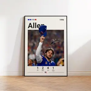 Football PosterJosh Allen Poster, Buffalo Bills Poster, NFL Poster, Sports Poster, NFL Fans, Football Poster, NFL Wall Art, Sports Bedroom Posters