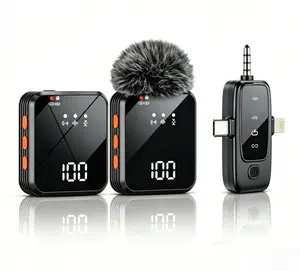 wireless lavalier microphone is a 3-in-1 device compatible with Android, iPhone, and PC, and can be used for mobile vlog recording, interviews, and live streaming.