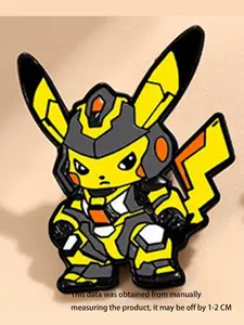 Classic Cartoon Movie Enamel Brooch, Fashion Zinc Alloy Pikachu Design Badge, Perfect for Backpack Hats Sweaters, Unisex Clothing Accessory