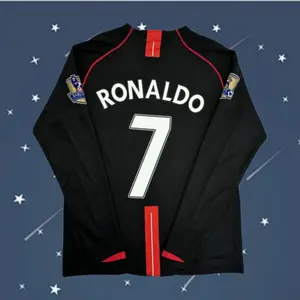 2007 2008 Away Retro Black No.7 Ronaldo Long Sleeve Soccer jersey