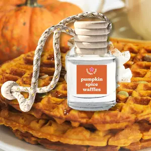 Pumpkin Spice Waffles Scented Car Freshener Diffuser - Hanging Car Decoration and Fragrance For Fall Highly Scented Car Air Freshner