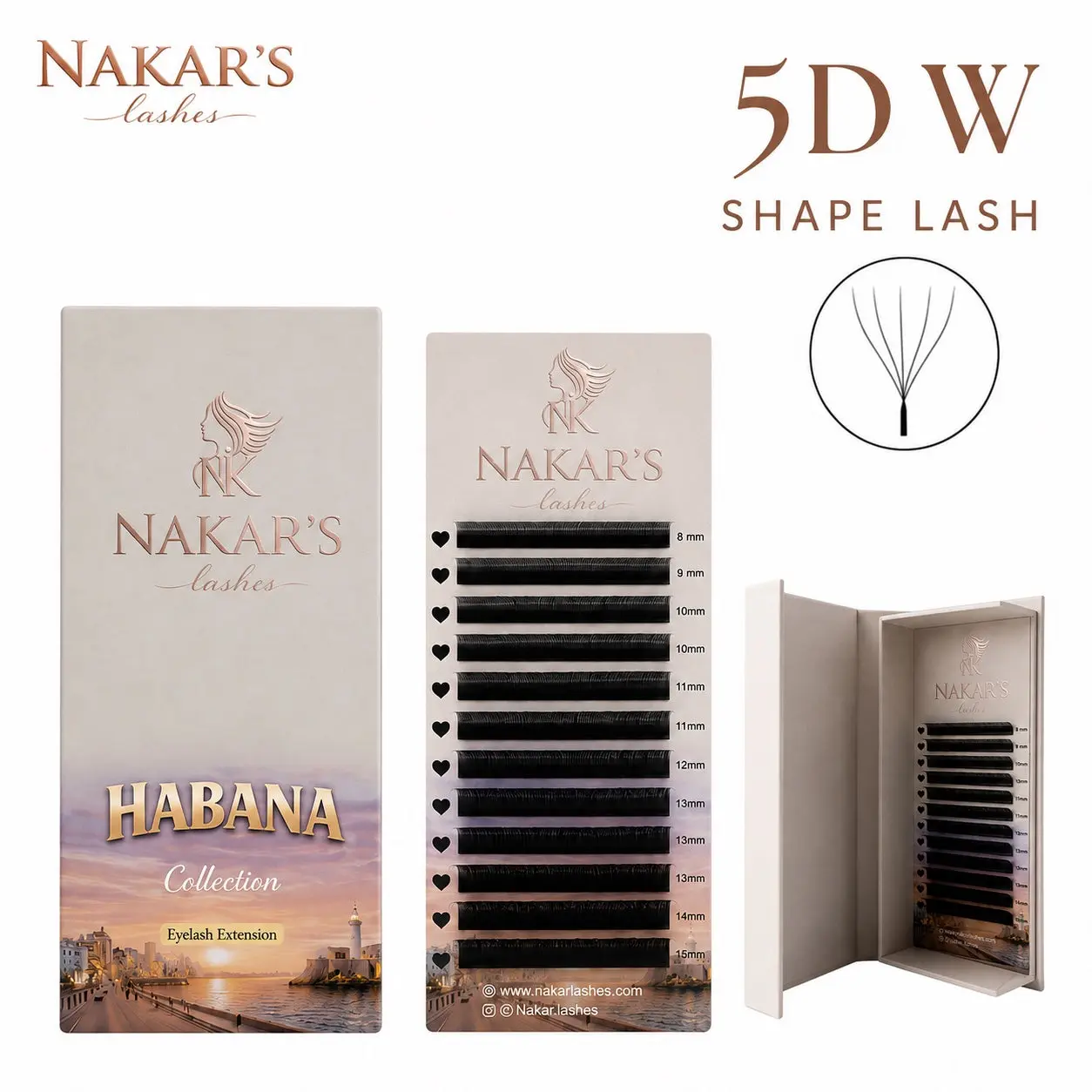 5D W Shape Lash Extensions | Habana Collection