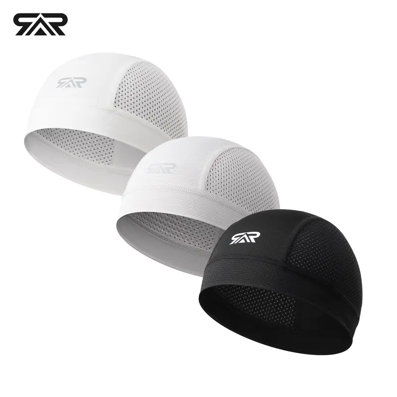 Unisex Mesh Blend Cooling Helmet Liner Skull Cap - Helmet Inner Cap, 1-size Stretch Fit Accessories, Lightweight, Extreme Breathability, Sweat-Wicking, 4-Needle 6-Thread Flatlock Seams, for Construction Workers, Biking Adults' Sports Work Hat,outdoorfun
