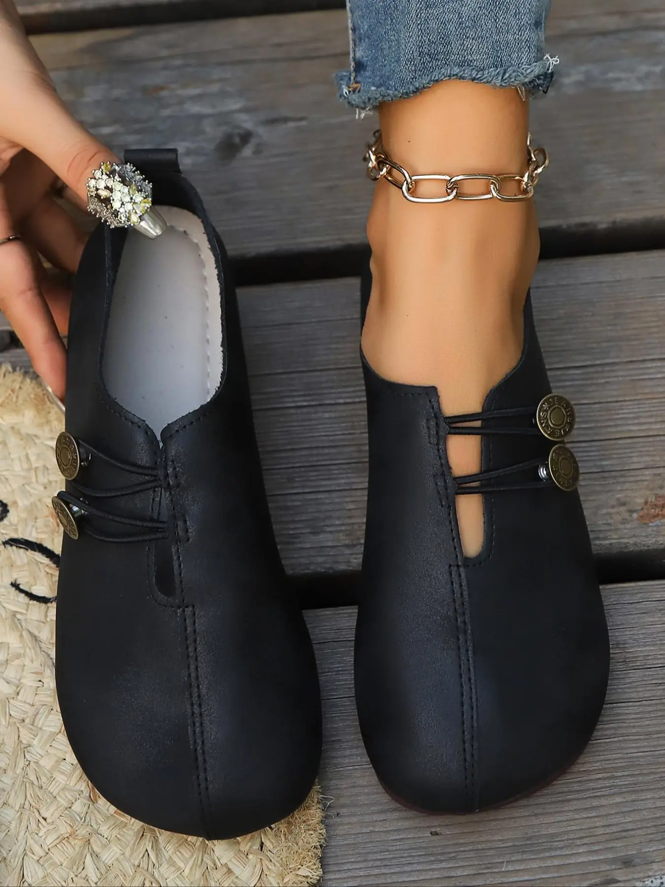 Women's Fashionable Solid Color Slip on Flats, 2024 New Style Casual Comfortable Flat Shoes for Daily Wear, Lightweight Breathable Shoes for Women & G