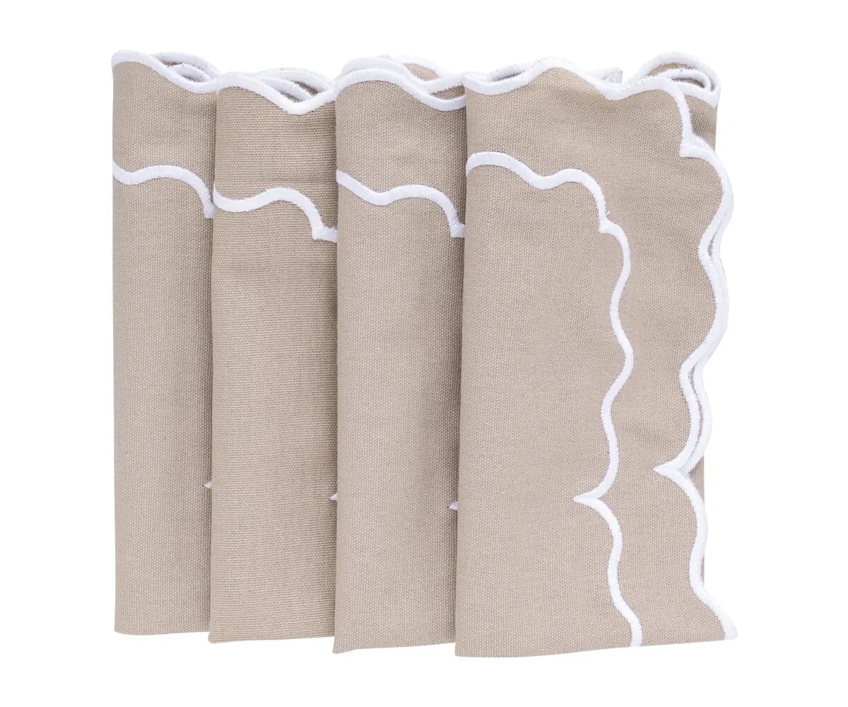 Beige Embroidery Napkins - Thanksgiving Napkins
