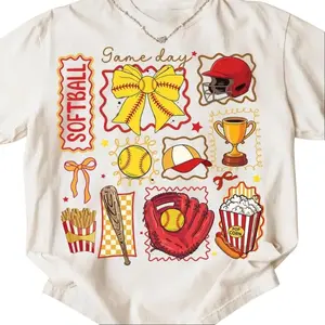 Softball Mama T-Shirt, Game Day Sports Mom Graphic Tee