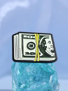US Dollar Cash Stack Cartoon Enamel Pin Streetwear Hip Hop Style with Banded Bills Green Black White Design Money Theme Brooch for Backpack Jacket Hat Decoration Gift for Teens Young Adults Urban Fashion Accessories