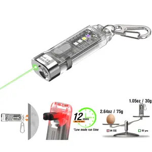 Summervibe Nicron K11 Pro Magnetic Keychain Flashlight, 550 Lumens RGB & UV Laser Light, 12H Runtime, 82M Beam, IPX4 Waterproof Rechargeable EDC Light for Outdoor Camping Emergency Use