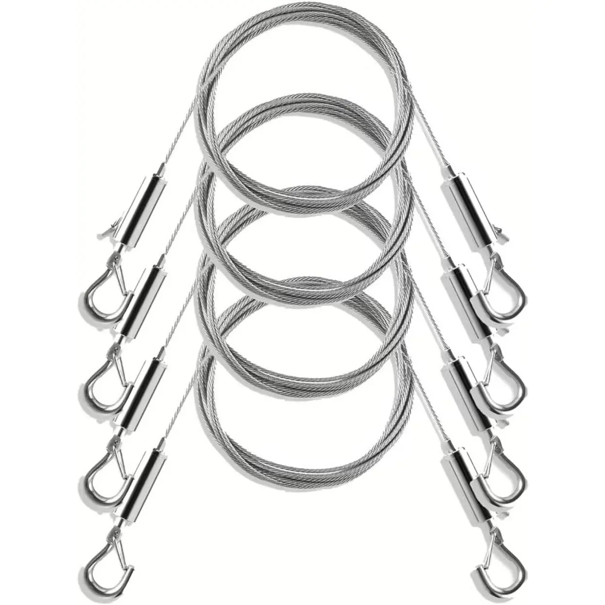Adjustable Picture Hanging Wire, Upgrade Mirror Frame Hanging Kit, 6.6FT Heavy Duty Stainless Steel Wire Rope, Supports Up to 100lbs (, 4 count-6.6FT)