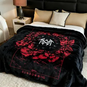 Sleep Token Flannel Blanket With Band Aesthetic Dark Soft Warm 60x80 Inches Machine Washable Cozy Comfort Gift For Him Her Music Fans