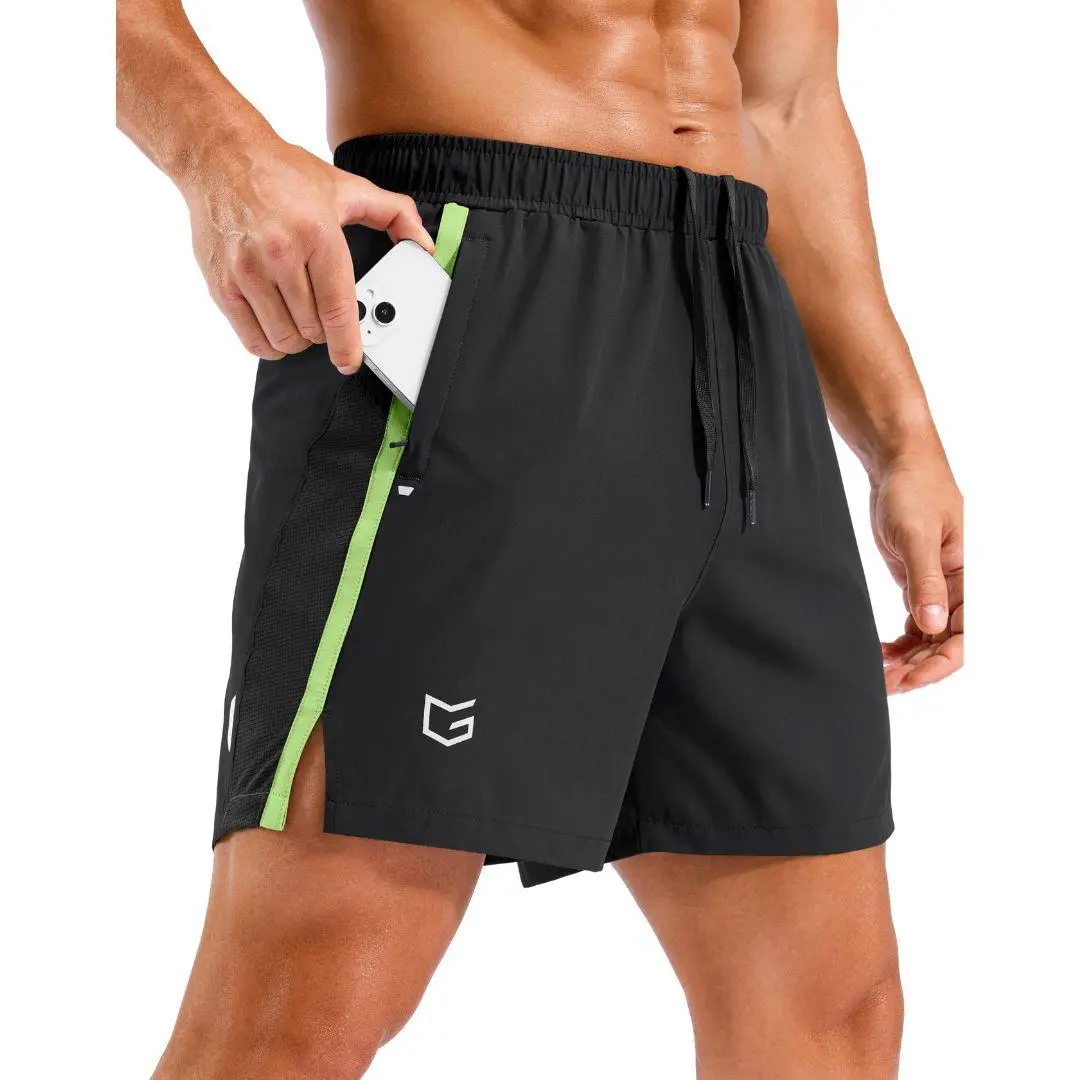 G Gradual Men's 5" Lightweight Athletic Shorts - Active Sportswear, Athletic Knit, Fast Dried, Non-Transparent Running Shorts with Zip Pockets, Quick Dry, Breathable for Gym, Tennis, Active Sportswear Men's Sports Shorts, Athletic Knit Men's Sports Shorts