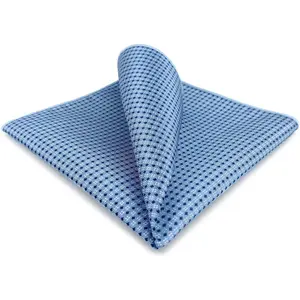 Blue Dots Dotty Men's Hanky Silk Pocket Square For Business