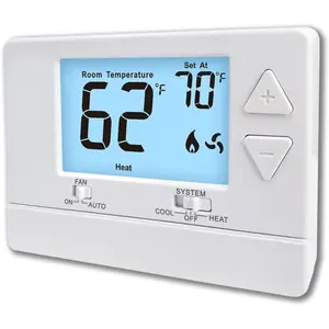 NonProgrammable Digital Energy-Saving Thermostat for Home, Single-Stage 1 Heat/1 Cool System, Easy DIY Install with White Backlight