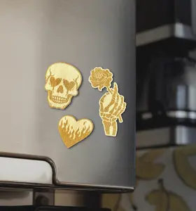 Gothic Heart Magnet Set | Skull, Rose, Spooky Valentine's