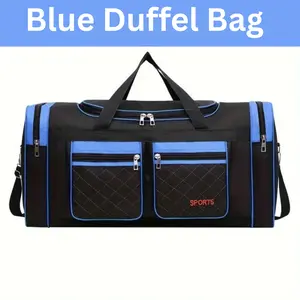 Blue duffel bag,Smart Storage & Easy Access,Blue Multi-Pocket Travel Duffel,Pack Light, Travel Far