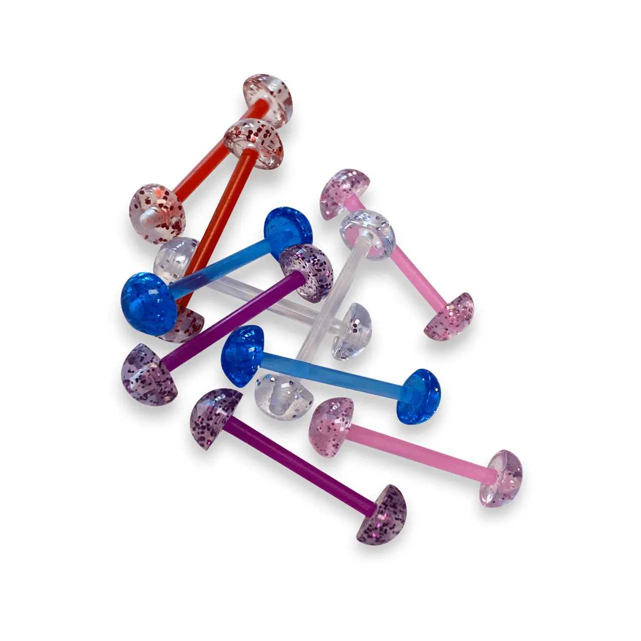Bio-Flex Flexible Barbell Retainer 14 Gauge Tongue Nipple - 10 Pcs