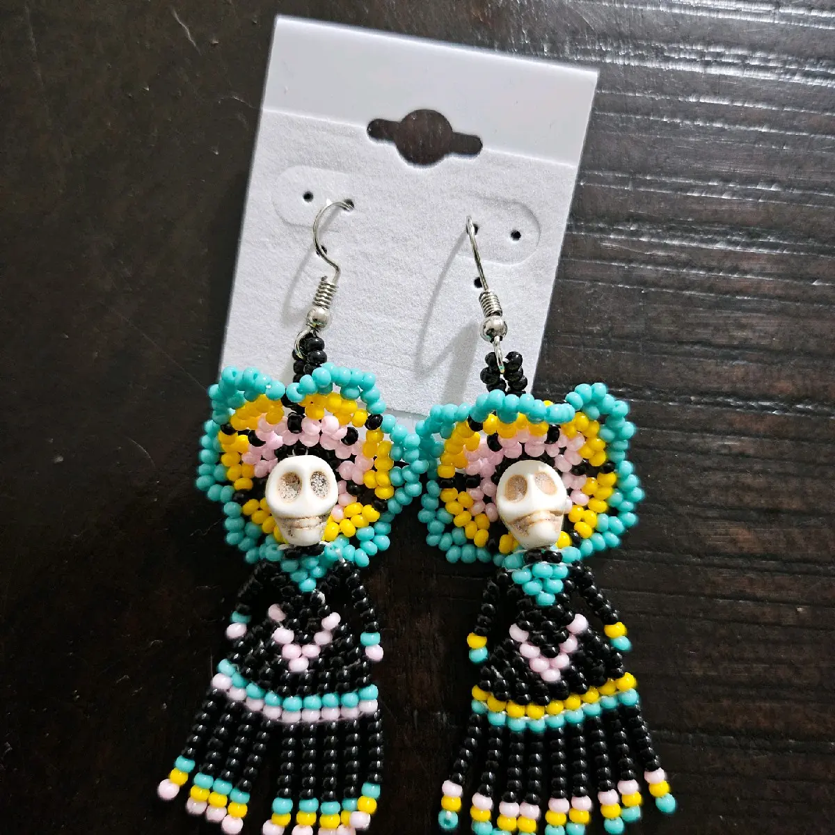 Catrina Native Mexican Mayan Beaded Earrings