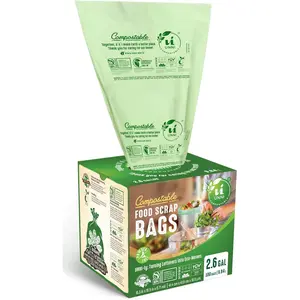 UNNI Compostable Trash Bags, 2.6 Gallon / 9.84 Liter, 600 Count Value Pack, Extra Thick 0.71 Mil Compost Bin Liners for Kitchen Food Scrap, Certified by BPI, CMA & OK compost HOME, Meets ASTM D6400