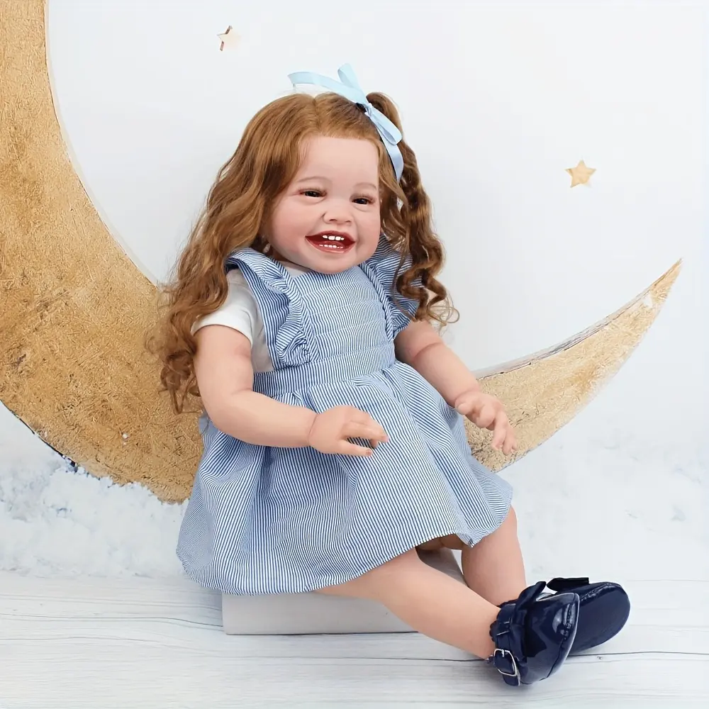 BZDOLL 24-inch Realistic Reborn Girl Doll Mila - Soft Vinyl cloth body, 3D-painted light beige skin with blood vessels, acrylic eyes, rooted hair, active limbs, includes pacifier bottle birth card and soothing toy