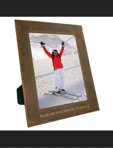 Laser Engraved 8x10 leather photo frame Decor Traditional