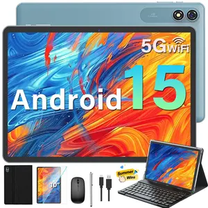 【DealsForYouDays FathersDayGift】2026 Relndoo Android 15 10.1 inch Tablet, 2.4G/5G WiFi, New Set with keyboard, Case, Mouse, Nice Father's Day Gift Bundle