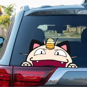 Meowth Peeking Peek Peekabo Peekers Bumper Window Vinyl Decal Anime Team Rocket Legendary Stickers