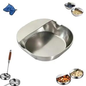 3 PCS Stainless Steel Spoon Rest & Multipurpose Kitchen Utensil Holder, Soup Ladle Tray, Tabletop Organizer for Cooking, Serving Snacks, Fruits, Sauce, Soup, Home