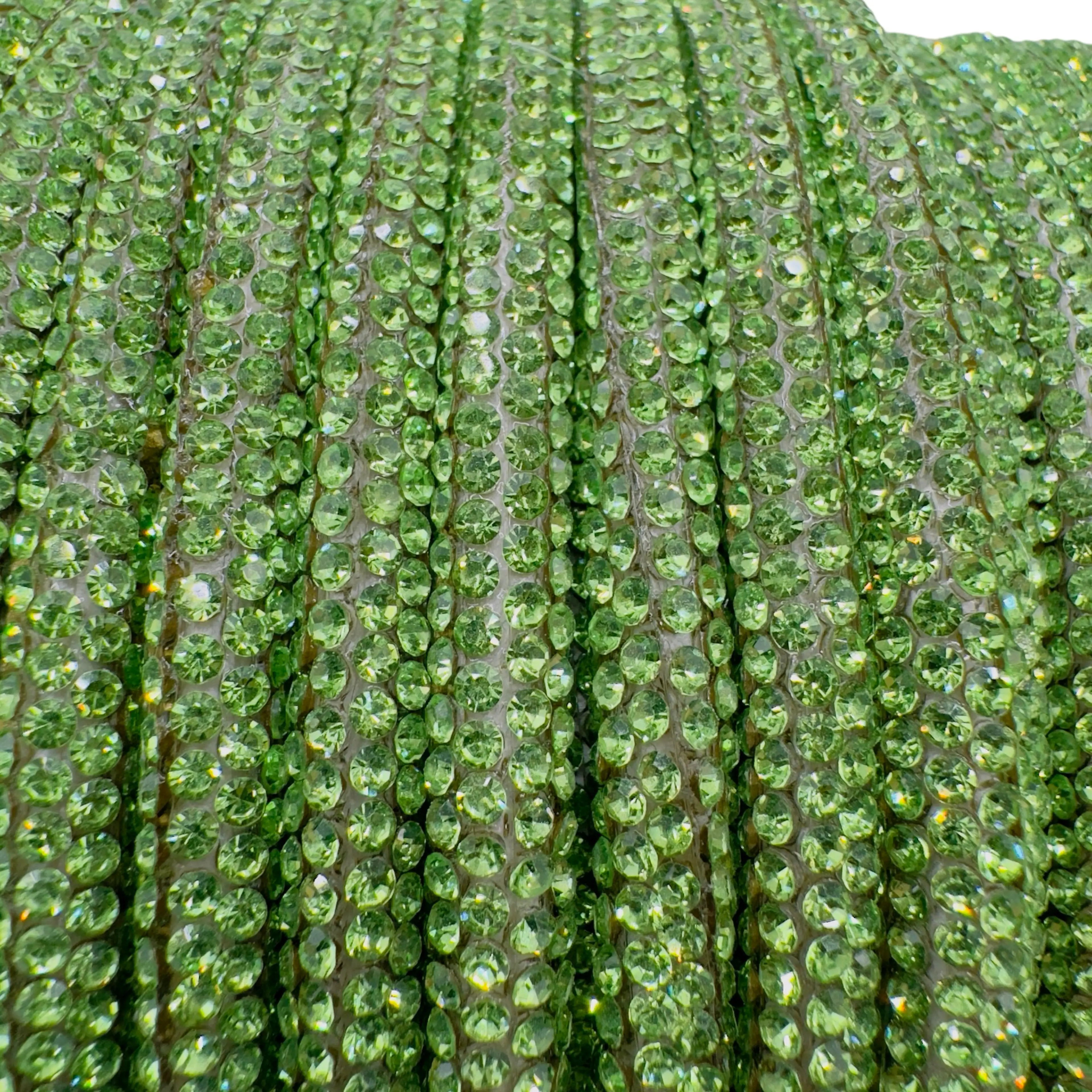 Light Peridot Corded Rhinestone Rope
