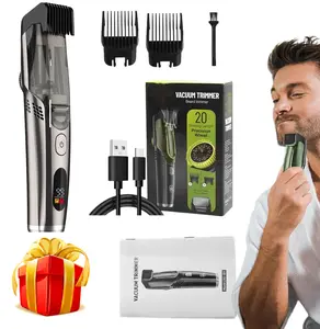 Vacuum Beard Shaver for Men,Automatic Hair Suction,Built-in Vacuum Trimmer for Mustache, Sideburns, Facial Hair, Rechargeable, IPX6 Waterproof, 2 Comb, Comfort face 2in1 Electric Razor rechargeable men Gifts for men