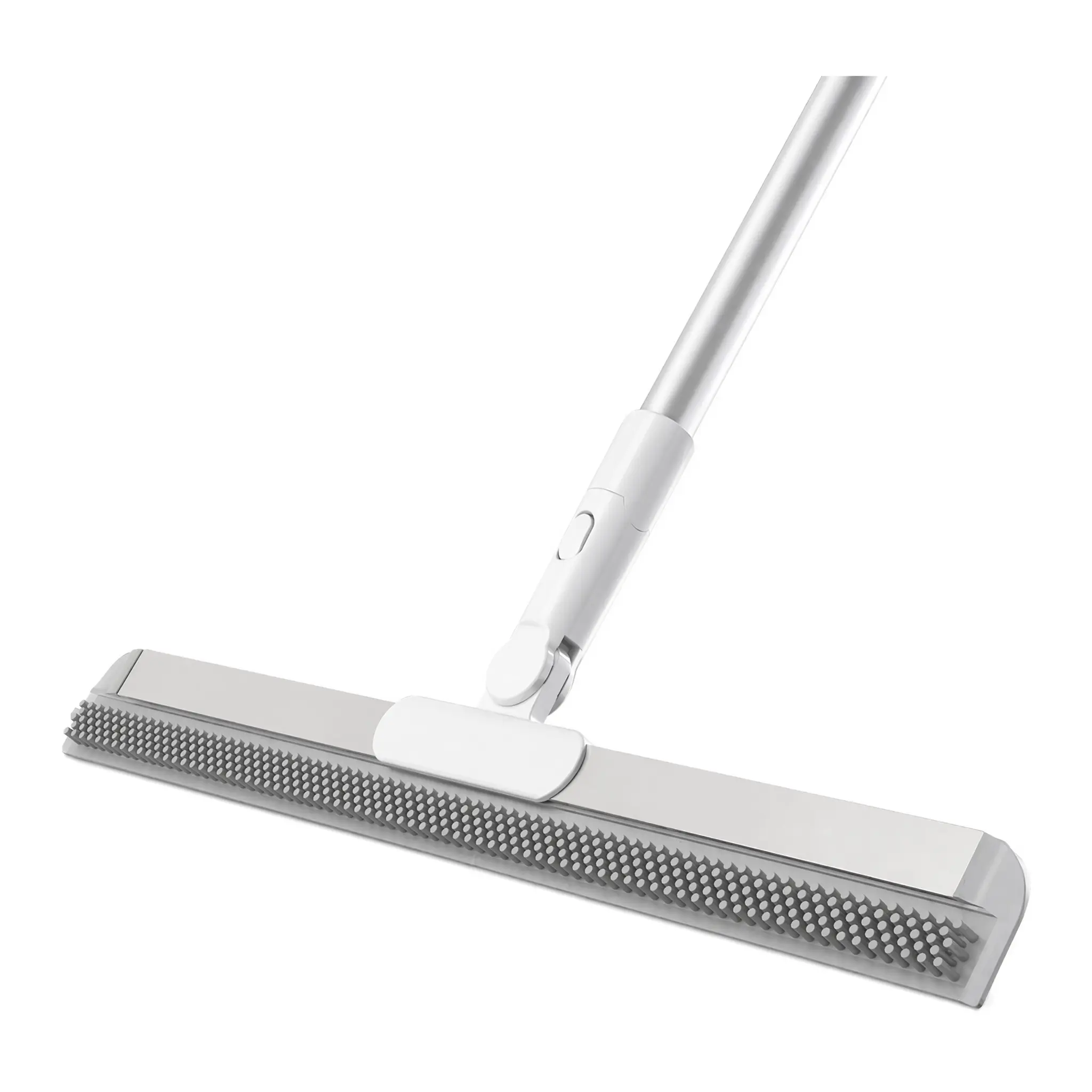 Magic Silicone Floor Squeegee Broom Extendable Stainless Steel Handle 180° Rotatable Dual Side Wiper Wet Dry Use Pet Hair Remover Bathroom Glass Tile Water Scraper Multi Functional Household Cleaning Mop for Kitchen Garage Hardwood Floors