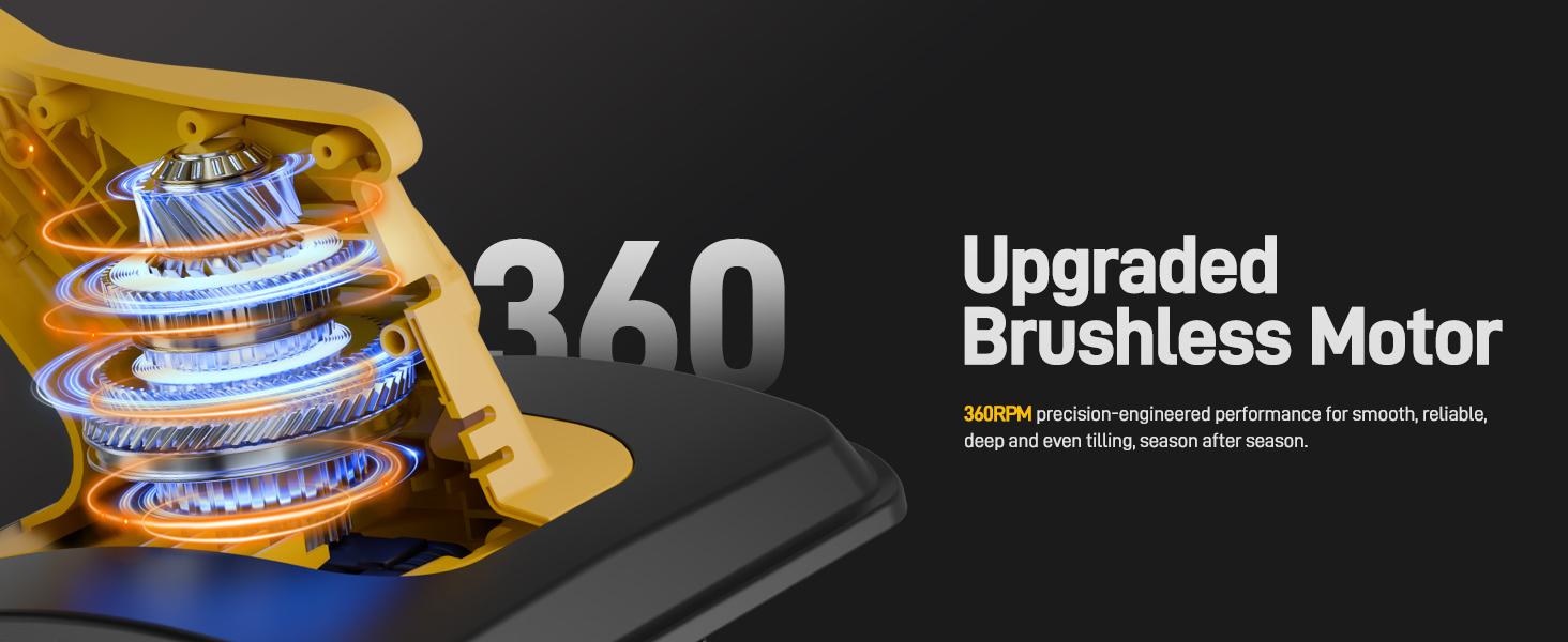 GEVEELIFE 20V Cordless Tiller Cultivator, 2×4.0Ah Battery Powered Rototiller, 12" Tilling Width, 8" Depth, 360RPM Garden Tiller, Electric Tiller for Gardening, Lawn & Soil Cultivation